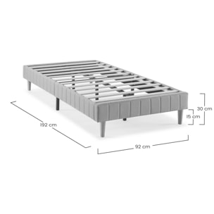 Base tapizada Eris color Gris oscuro