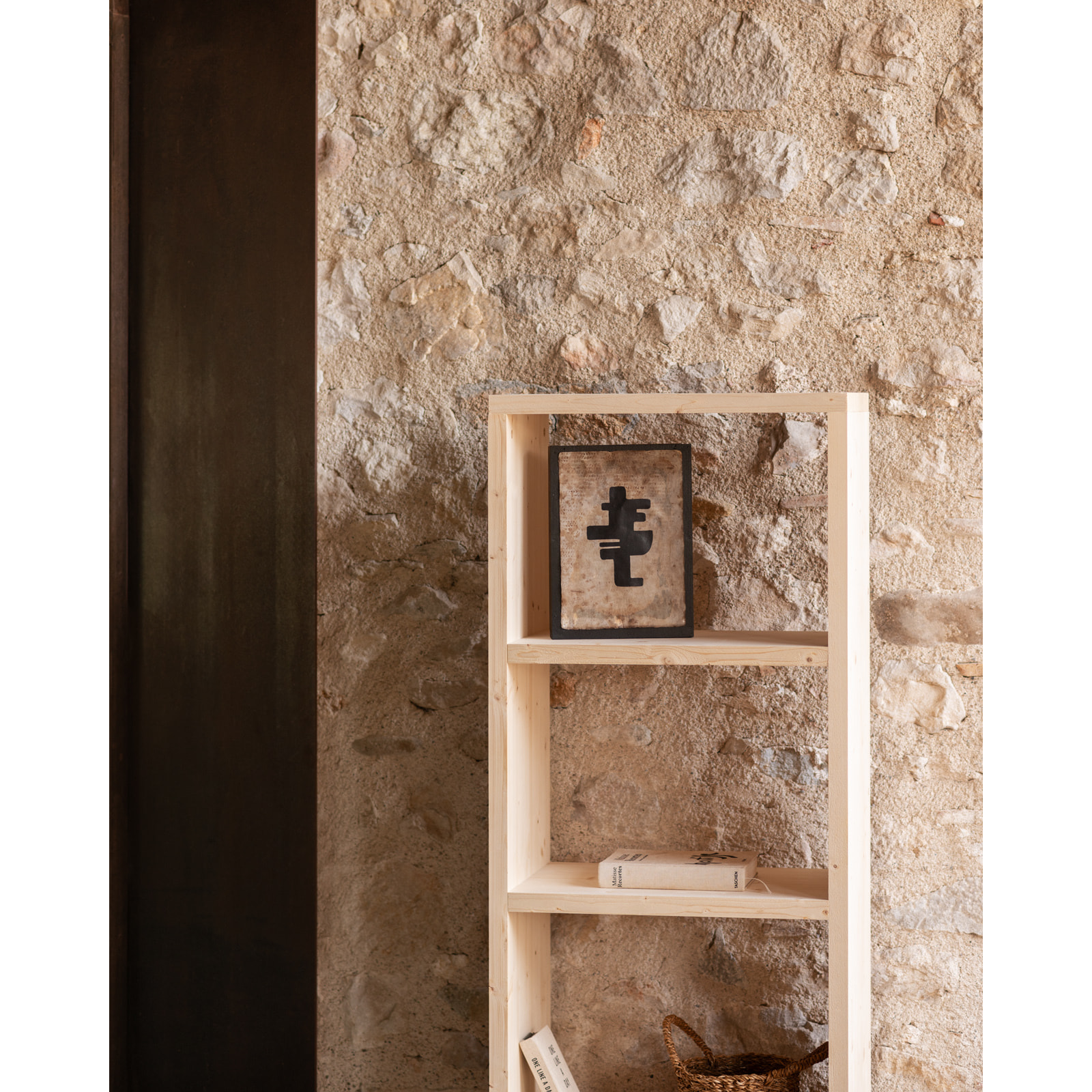 Étagère en bois massif ton naturel de 180x60cm Hauteur: 180 Longueur: 60 Largeur: 35