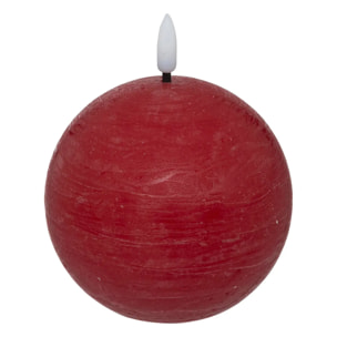 Bougie boule LED Molia D.10cm rouge