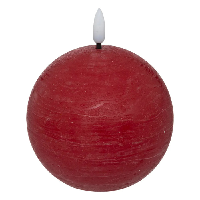 Bougie boule LED Molia D.10cm rouge