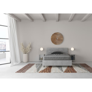 Cama con somier 120x190 con cabecera rectade listones cemento Ankel