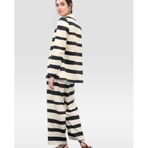 Striscia orizzontale fluida in raso americano