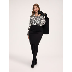 Fiorella Rubino - Blusa con stampa floreale e colletto - Nero