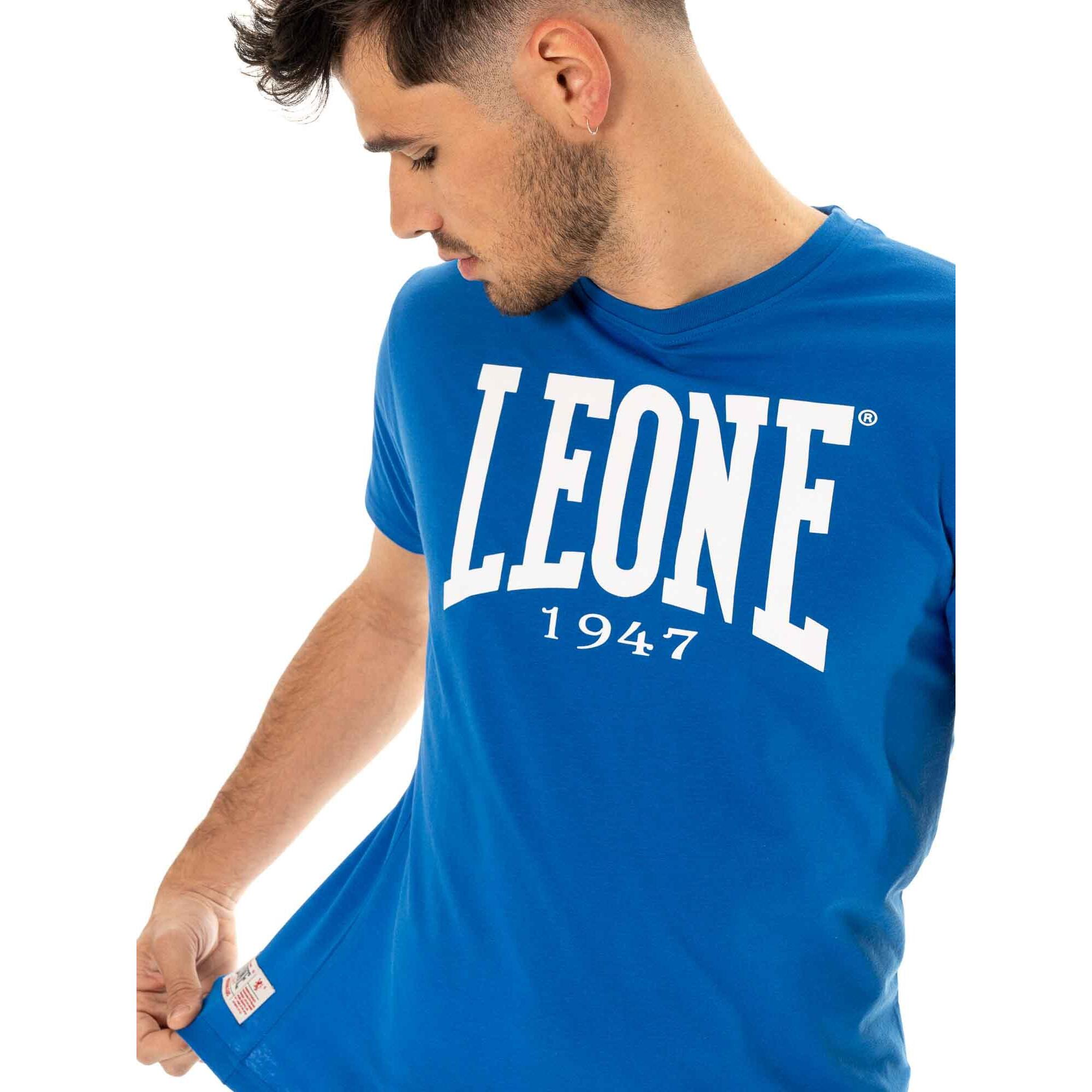 T-shirt in cotone elasticizzato a manica corta con logo grande Leone Basic