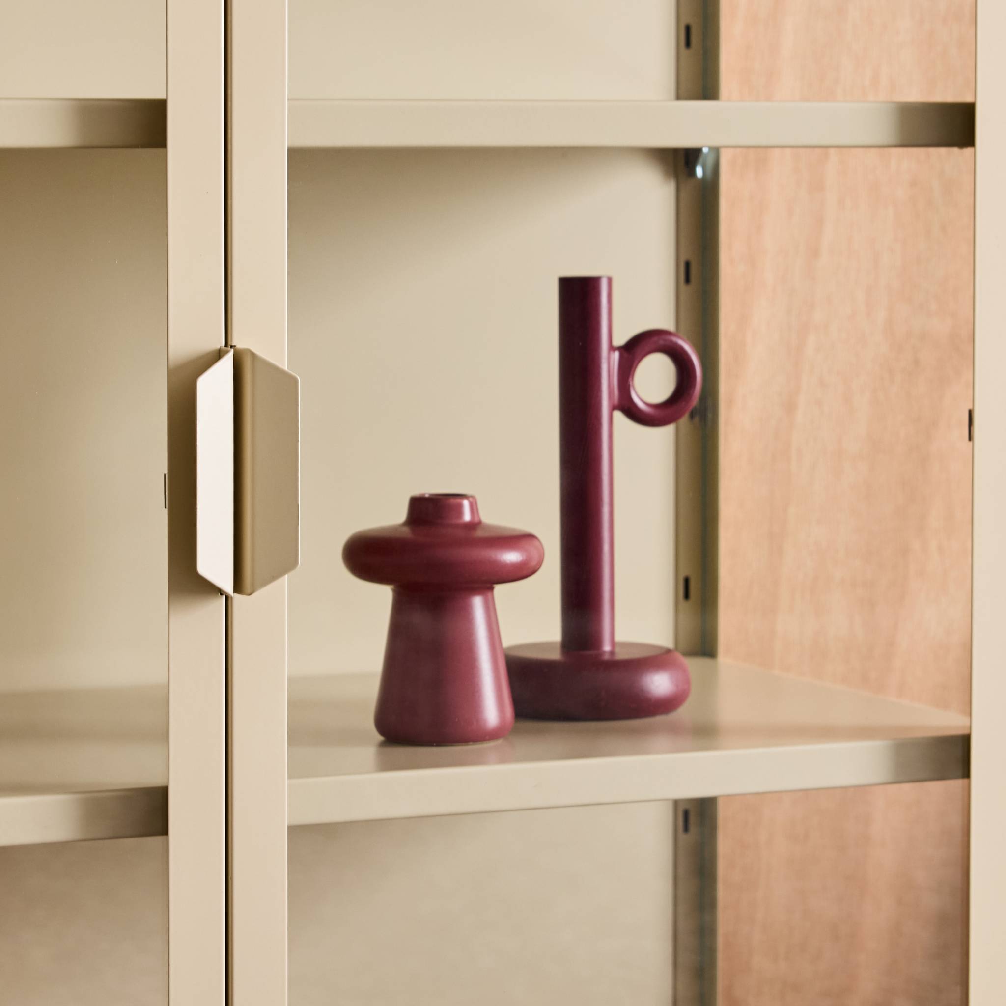 Armoire vitrine acier et verre trempé 2 portes 80cm ARKANSAS