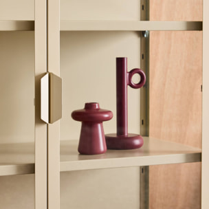 Armoire vitrine acier et verre trempé 2 portes 80cm ARKANSAS