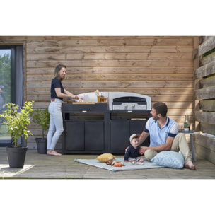 Cuisine 2 Elements Avec Credences - Noir - LE MARQUIER