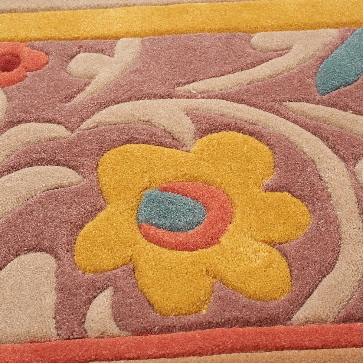 Tapis salon et chambre fait main en acrylique motif floral JUVO