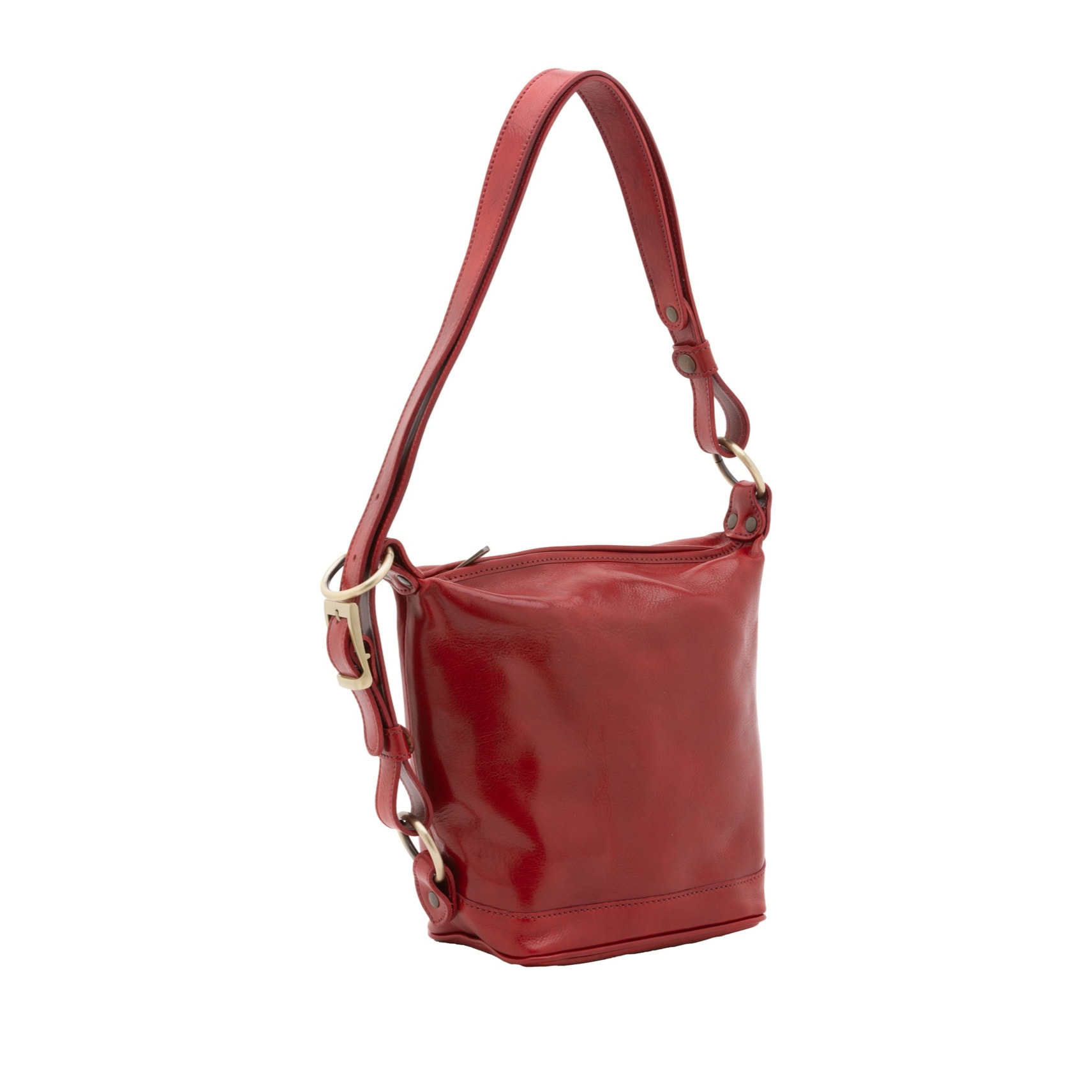 Borsa a secchiello da donna - Modello False - Vera pelle - 25.0 x 28.0 x 14.0 cm