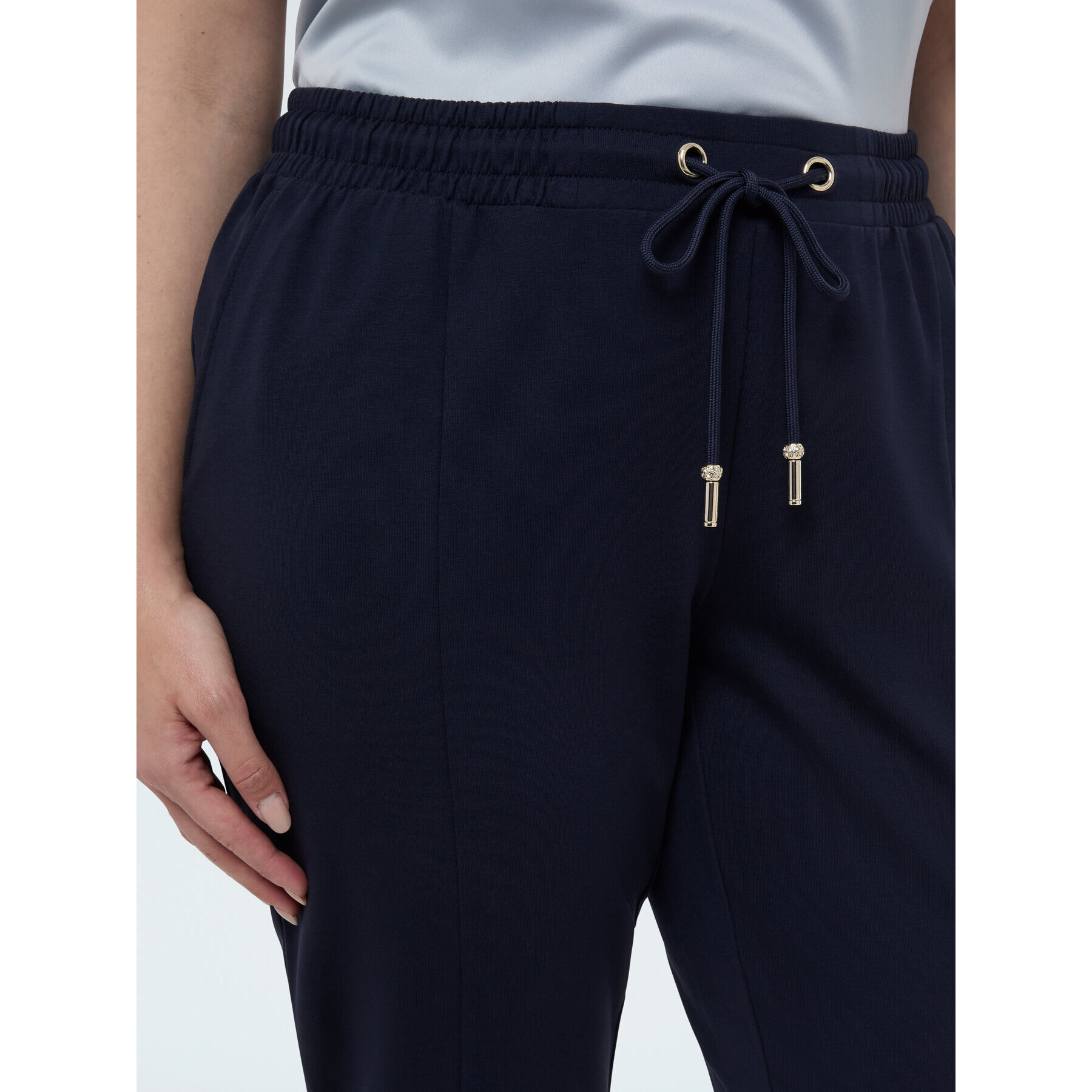 Fiorella Rubino - Pantaloni joggers in felpa con coulisse - Blu