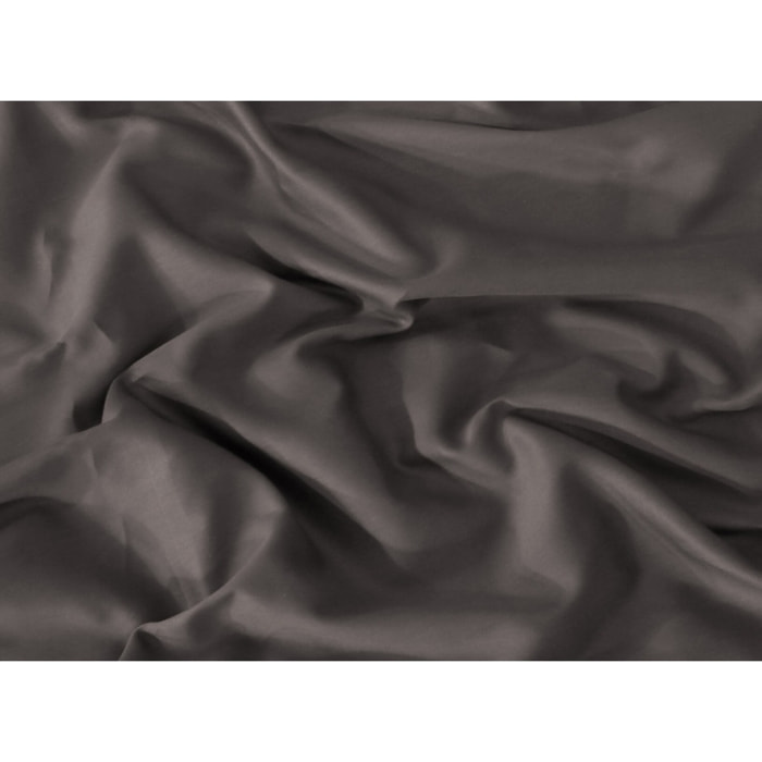 Lot de 2 taies d'oreiller satin de coton anthracite