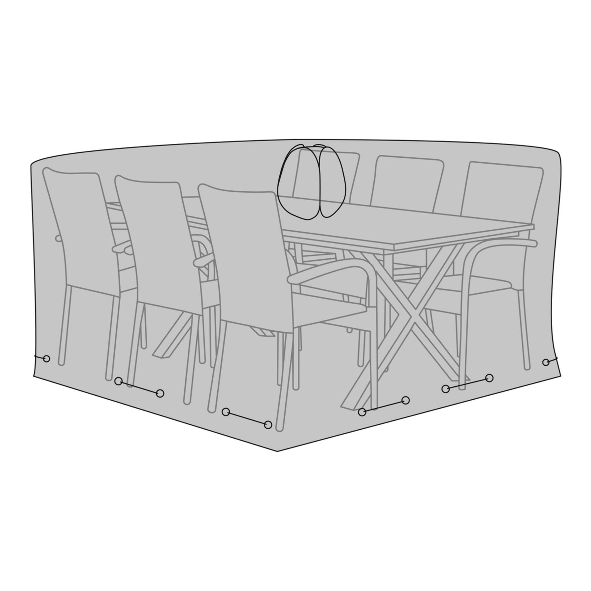 Telo Protettivo Luxury per Tavolo con 6 Sedie — Nero 155×235×95 cm