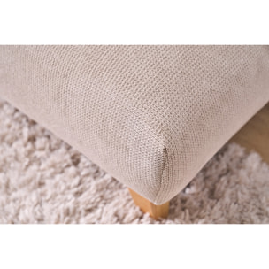 Canapé 3 places en tissu chenille beige et bois clair L201 cm BASTILLE