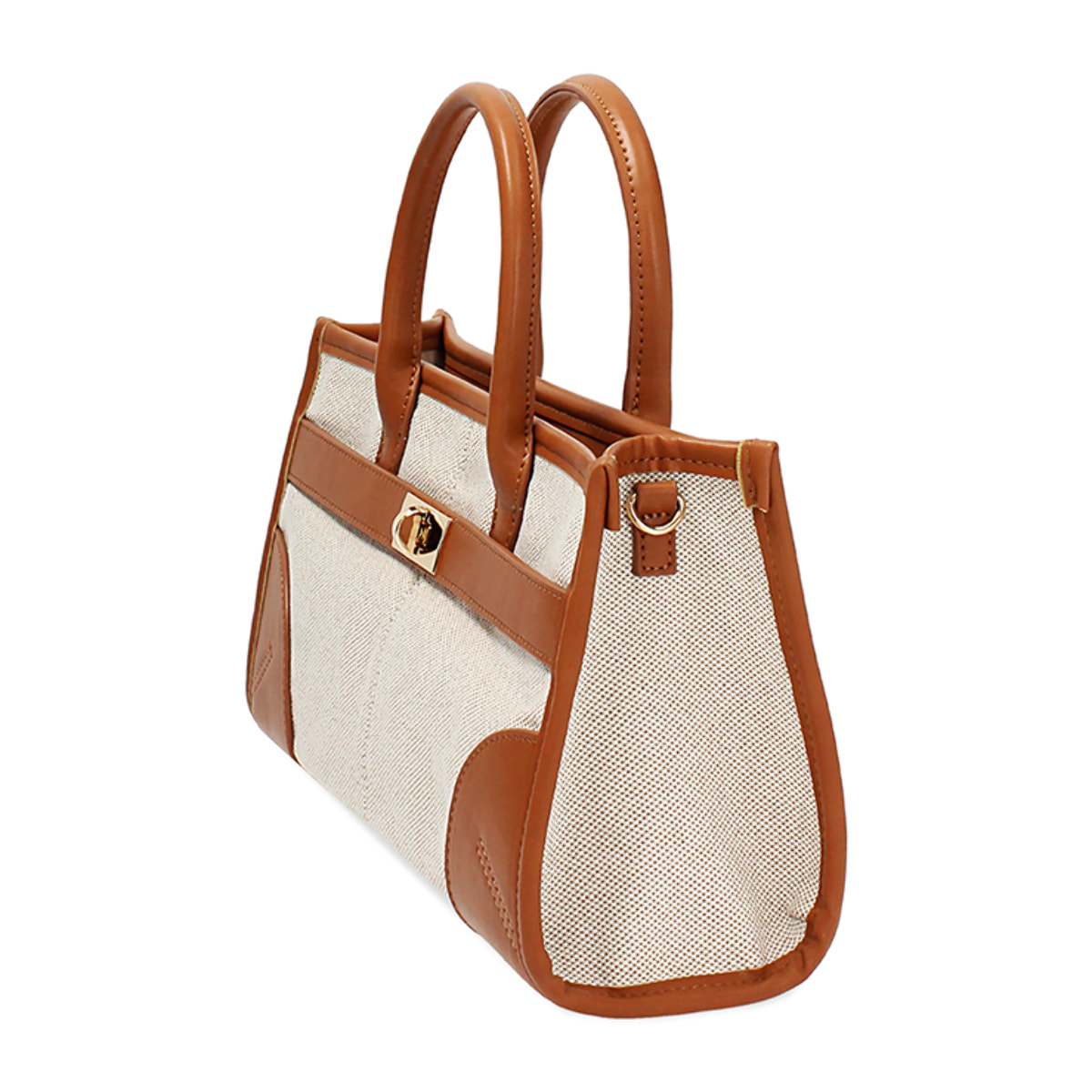 Mini bag donna beige in canvas