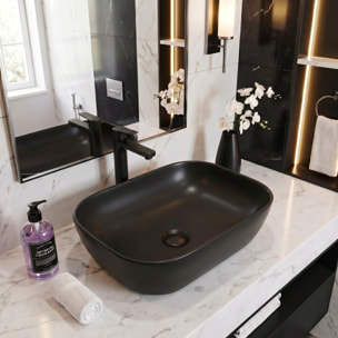 Vasque à poser 45,5 x 32,5 x 13,5 cm sans trop-plein noir mat Infinitio SAT (SATINF4532BKM)