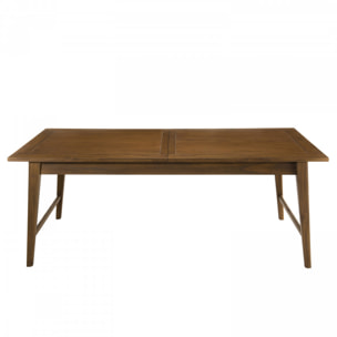 LAURE - Table à manger rectangulaire extensible marron 200/240cm bois Mindi