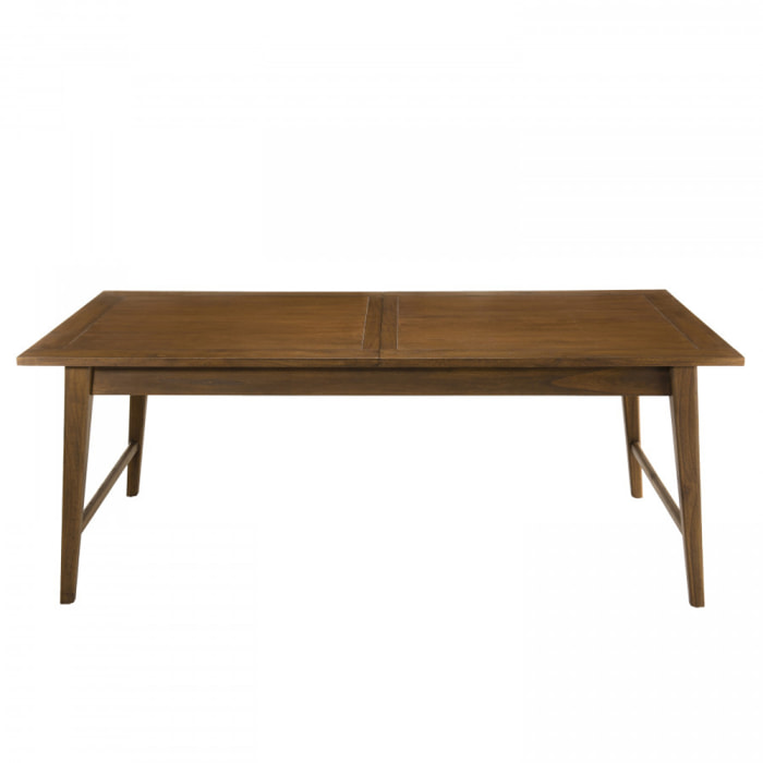 LAURE - Table à manger rectangulaire extensible marron 200/240cm bois Mindi