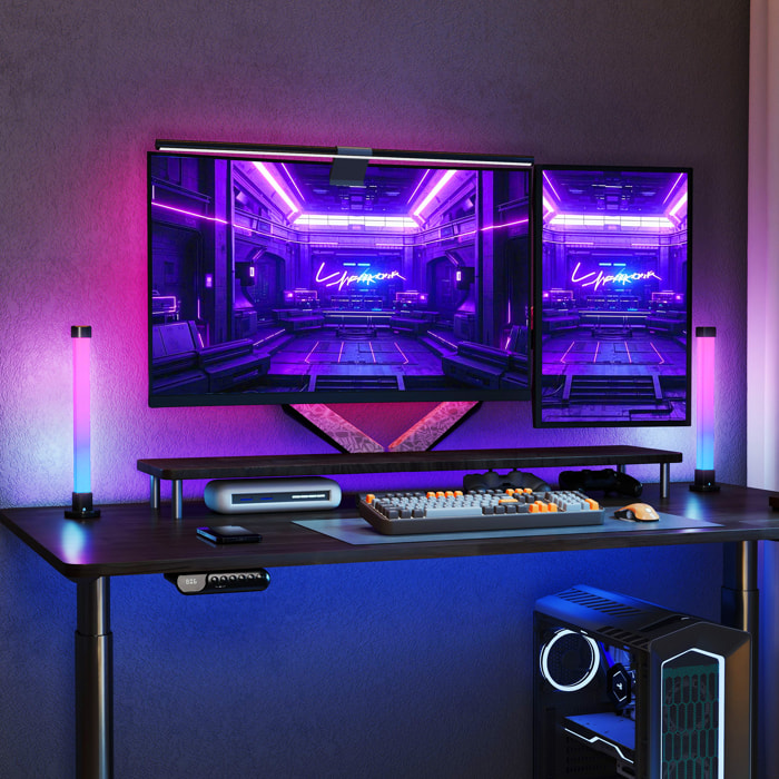 Conjunto de Lámparas de Mesa Inteligente Lámparas de Mesa LED con Control Remoto App Bluetooth Sincronización con Música y Temporizador para Salón Sala de Juegos Dormitorio Blanco