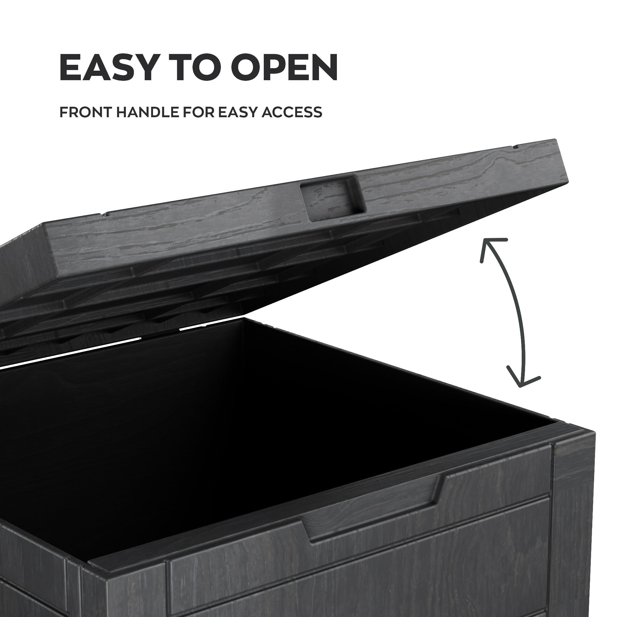 Neo 35 - Baule Portaoggetti da Giardino 54x53x56 cm Contenitore Lucchettabile in Resina Antracite