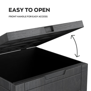 Neo 35 - Baule Portaoggetti da Giardino 54x53x56 cm Contenitore Lucchettabile in Resina Antracite