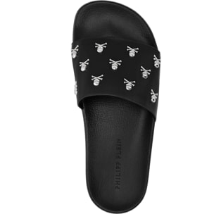PHILIPP PLEIN Flat Gummy Sandals SKULL&BONES