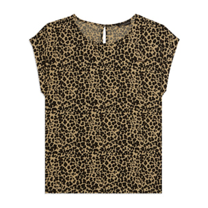 T-shirt Manica Corta in Viscosa fantasia Animalier