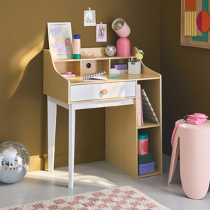 Bureau enfant avec tiroir et étagères