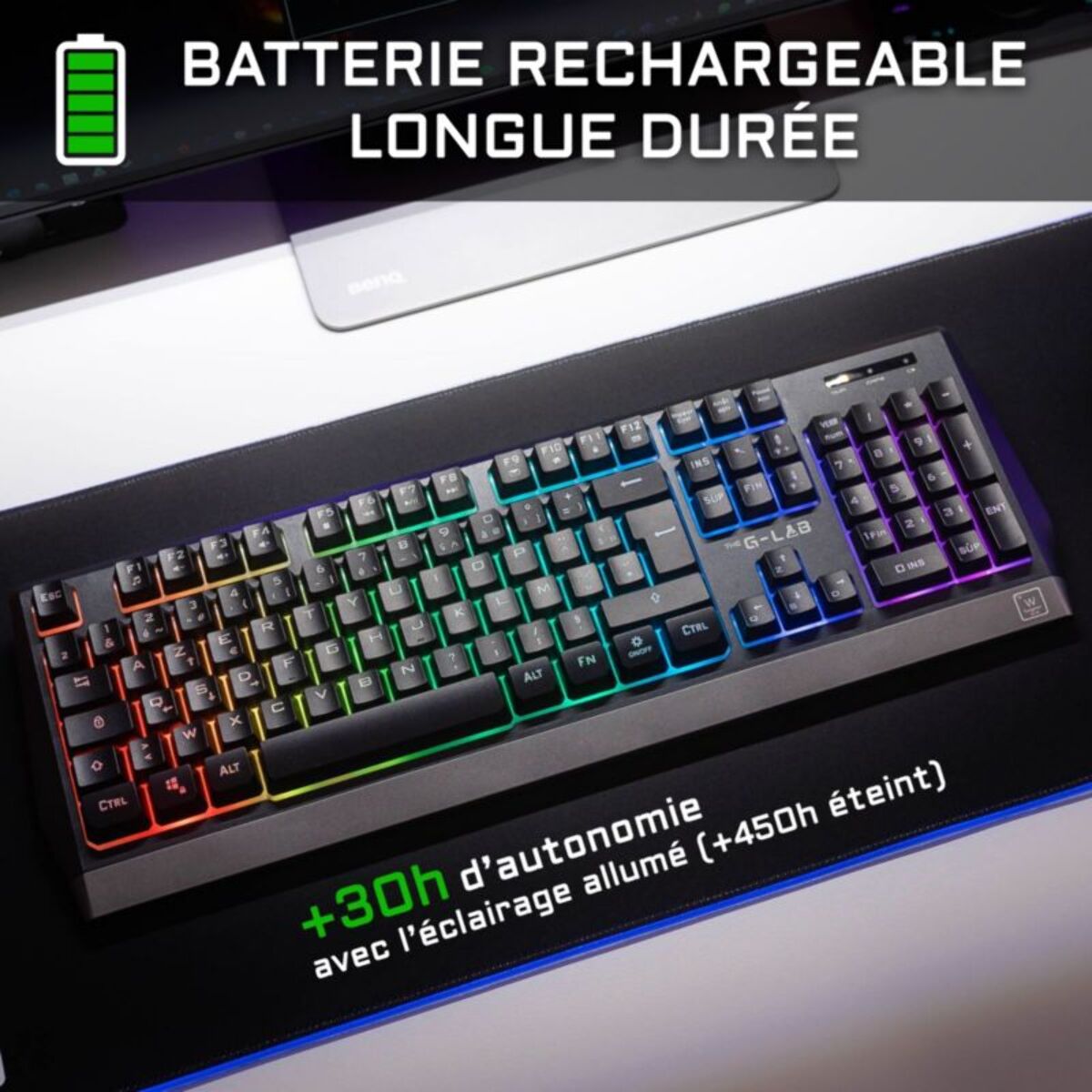 Clavier gamer sans fil THE G-LAB KEYZ-TUNGSTEN -FR