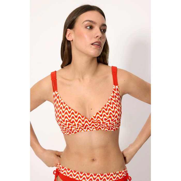 Top bikini a triangolo Arancio