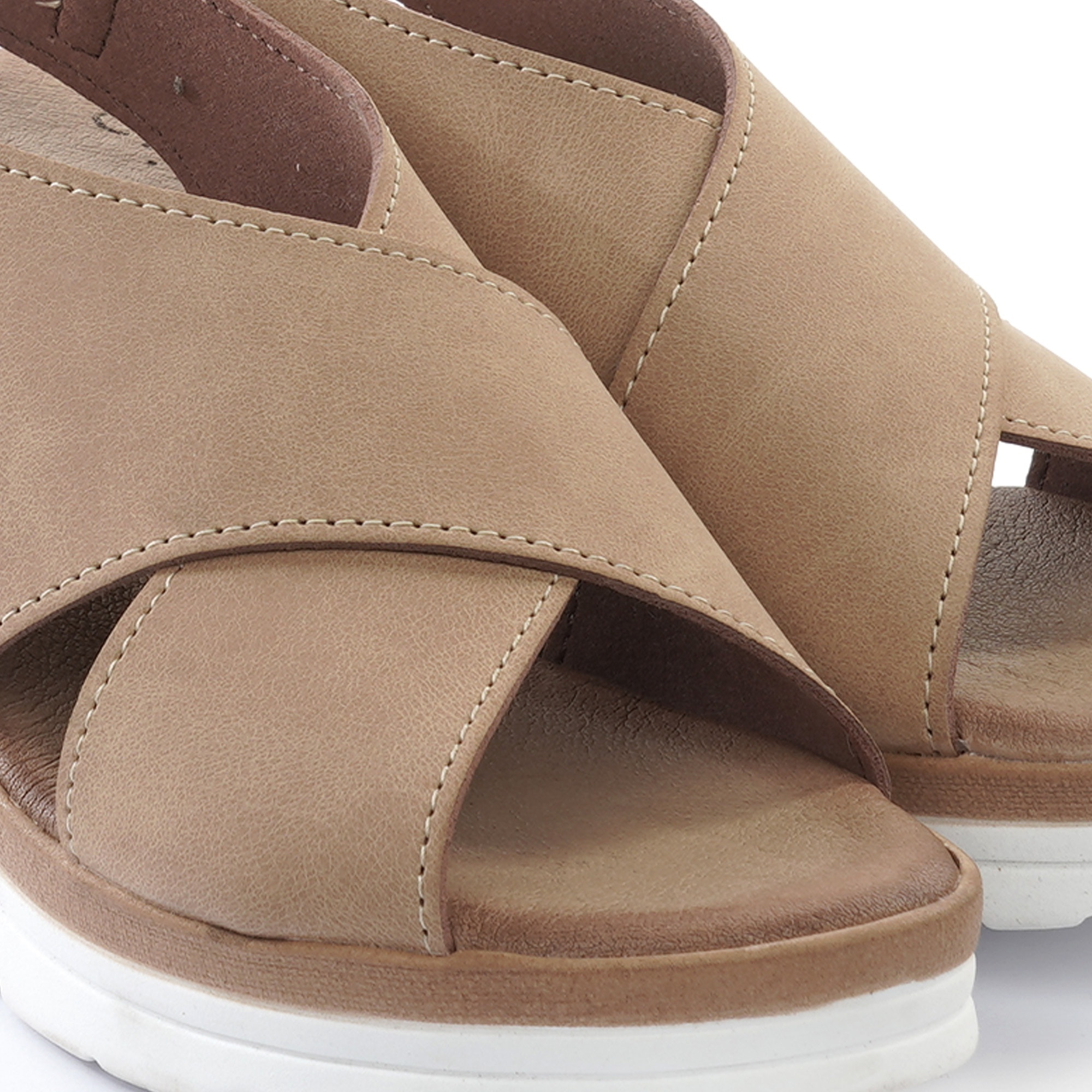 SANDALO ZEPPA INCROCIATO BEIGE