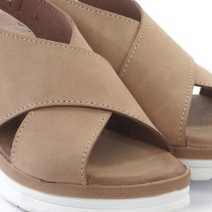 SANDALO ZEPPA INCROCIATO BEIGE