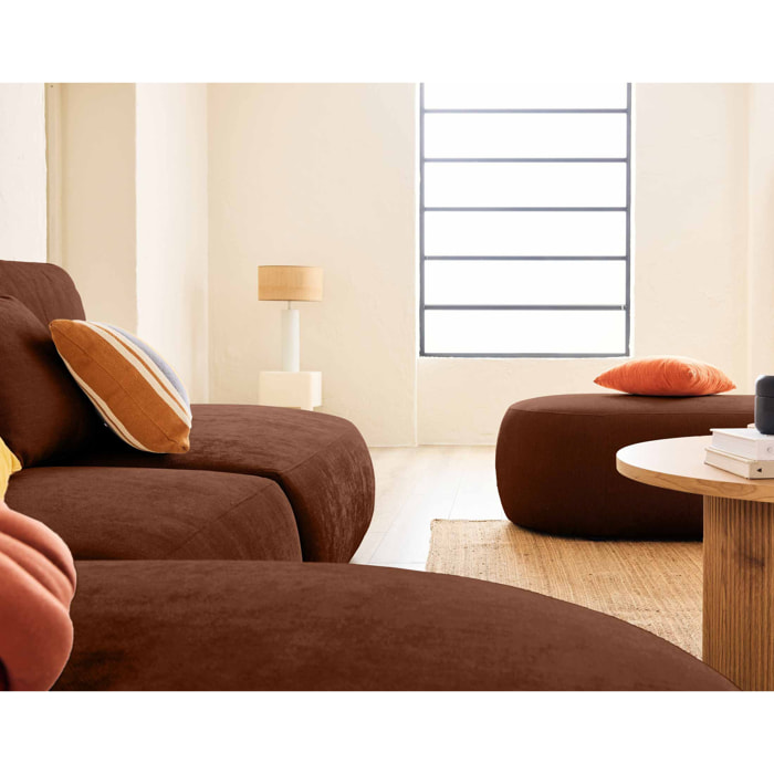 Santorini - pouf modulable - en tissu texturé - Terracotta