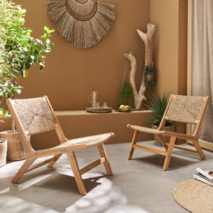 Fauteuil relax de jardin bois d'acacia et résine (lot de 2) LOREDO X2