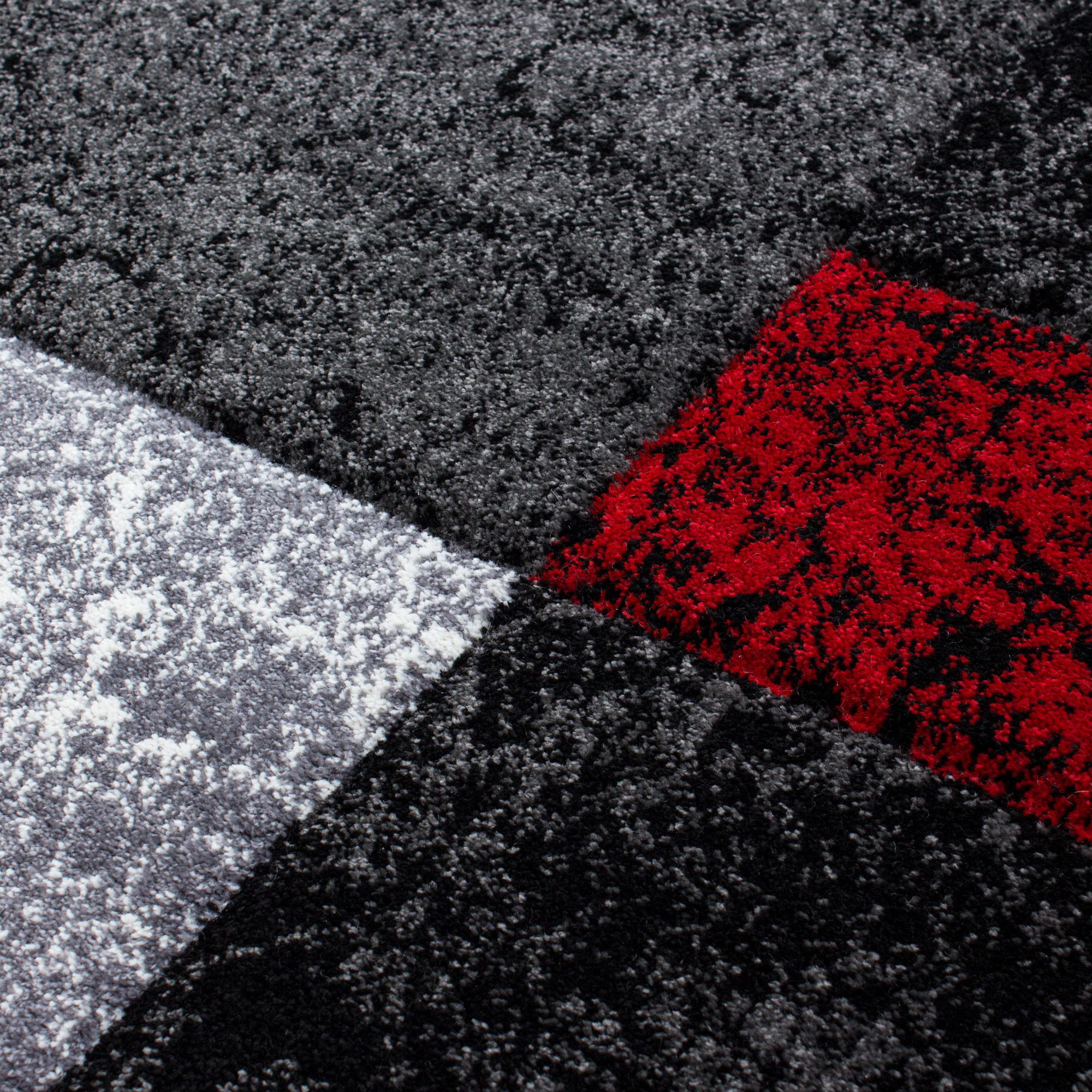 HAWAII - Tapis de salon à motif géométrique rouge