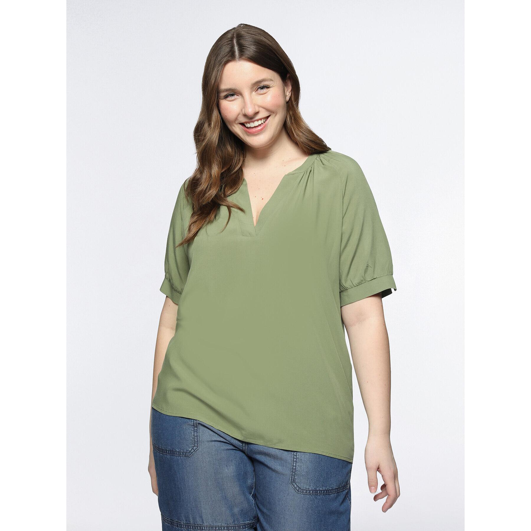 Fiorella Rubino - Blusa de viscosa ECOVERO™ - Verde