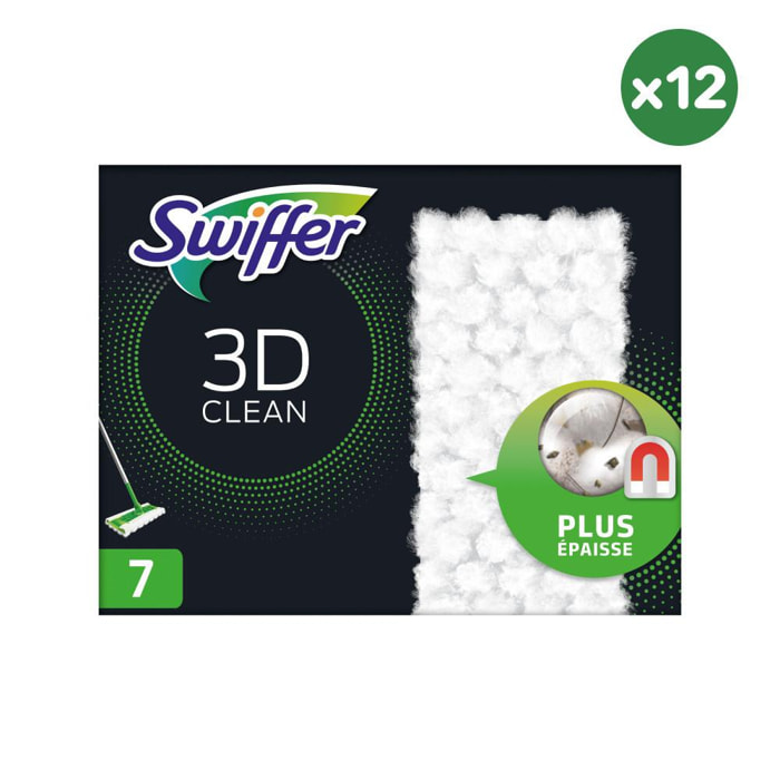 12x7 Lingettes Sèches 3D Clean Swiffer