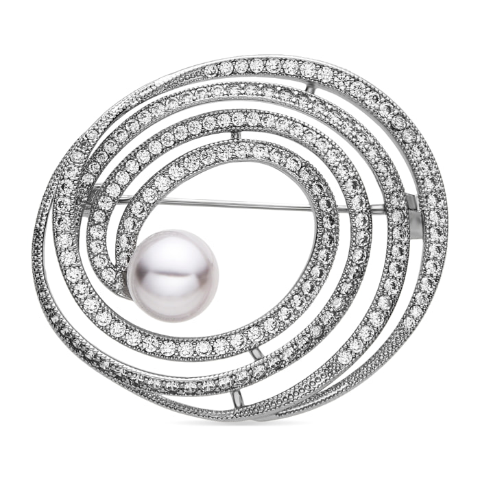Broche con Circonita Brillante acabado plata