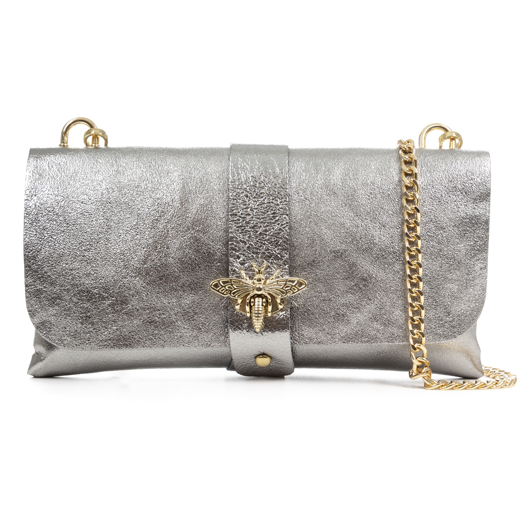 Amaseno borsa a tracolla donna. Pelle autentica Camoscio Laccato.