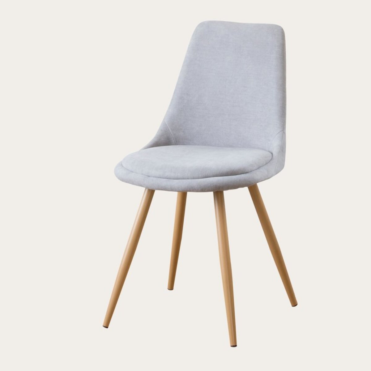 Chaise rembourrée Devon -tissu et bois-couleur gris 47 x 87 x 51 cm