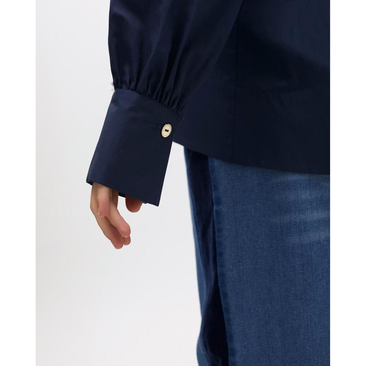 Camicia in popeline con maniche a sbuffo