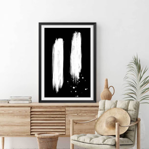 Affiche Trait épreuve négative Affiche + cadre en bois - Noir