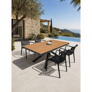 LAMU - Ensemble repas de jardin 4 places en alu - Gris anthracite