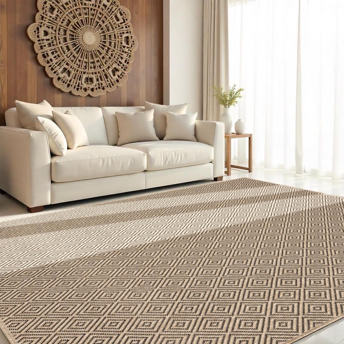 Tapis extérieur intérieur NOLAM aspect jute ton sur ton