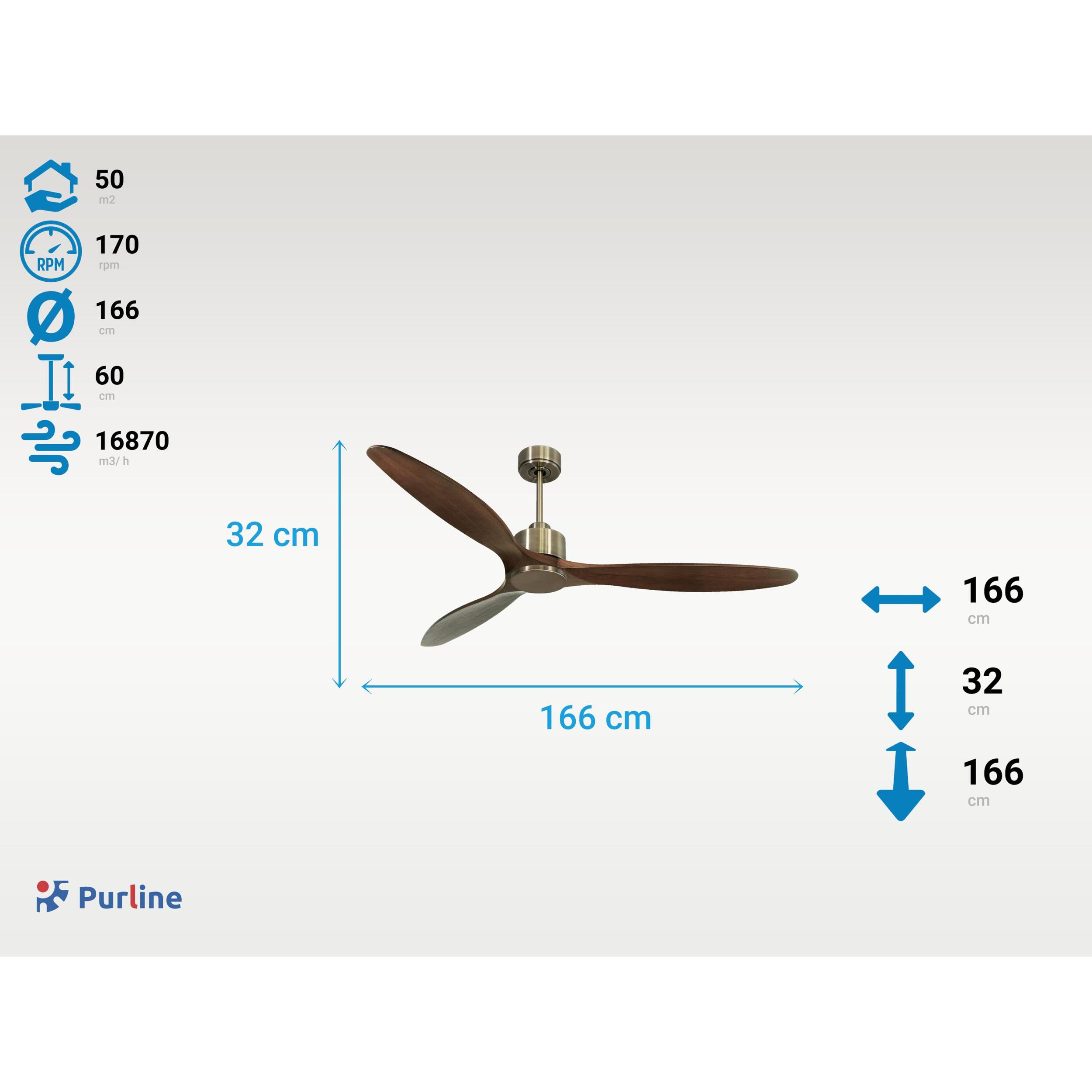 Ventilateur de plafond Réversible  Thermostat Wifi Moteur à courant continu Toits en pente Télécommande Hypersilence Mémoire