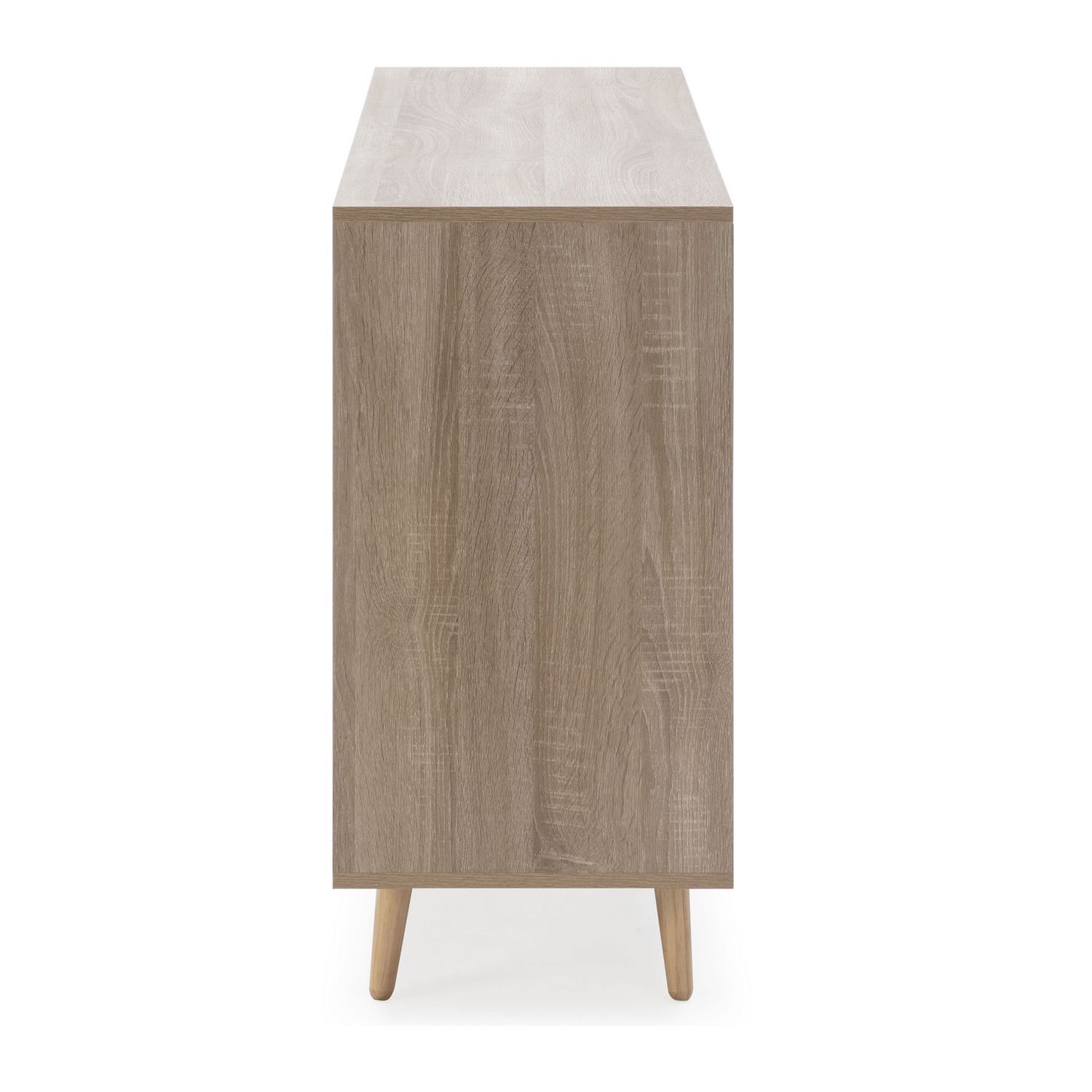 Aparador Dalia 2 puertas 3 huecos en color Roble y ratán