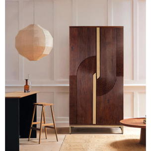 Muebles Bar de Madera de Mango 91 Cm Estilo Rústico Moderno