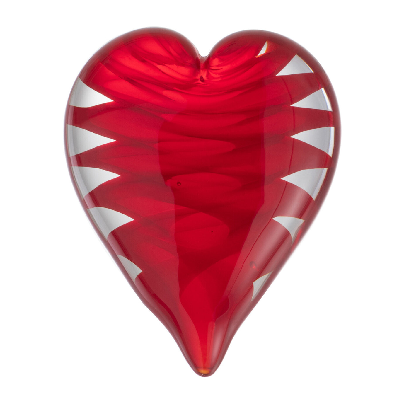 J-Line presse-papier Coeur Couché - verre - rouge