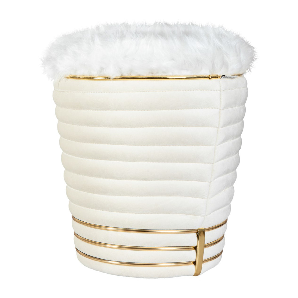 Pouf Doric Avorio e Oro con Finitura Soft