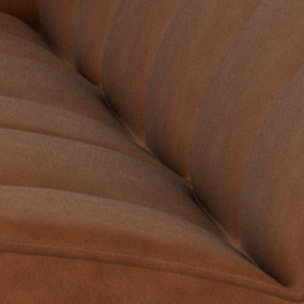 Alya - canapé modulable d'angle réversible 5 places en simili - Cognac