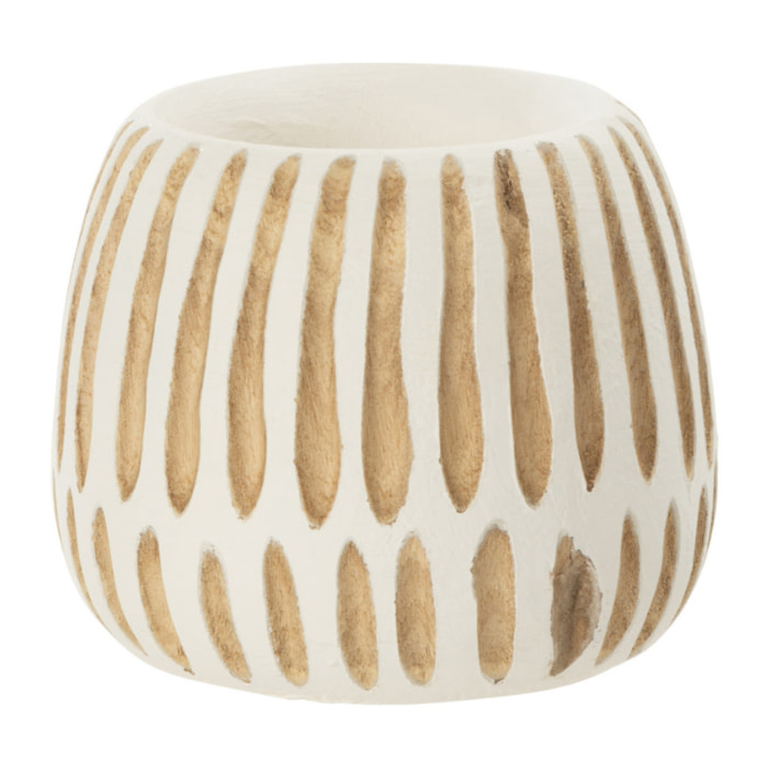 J-Line cache-pot Ying - bois - blanc - small - Ø 15 cm